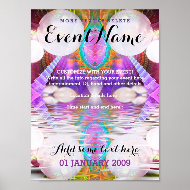 Fantasy Rave Event Customizable Poster Template #1 (Front)