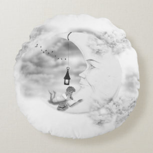 Fantasy Reading on Moon Round Pillow