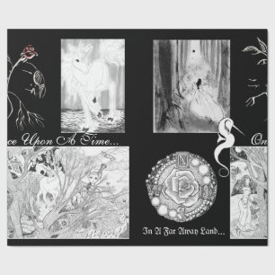 Fantasy Realm and Fairytale Calligraphy Art Wrapping Paper