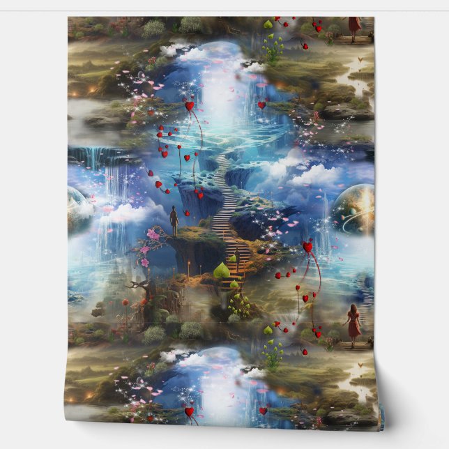 Fantasy Realms of Magic Scenery designs Wallpaper (Unrolling)