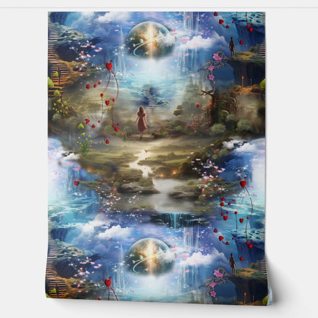 Fantasy Realms of Magic Scenery designs Wallpaper (Unrolling)