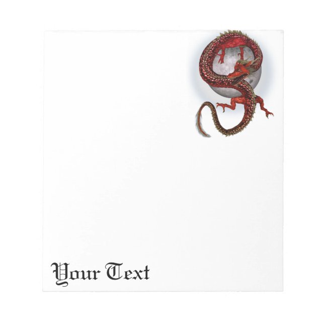 Fantasy Red Dragon Notepad (Front)