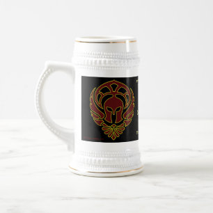 Fantasy Red Greek Warrior's Spartan Stein