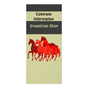 Fantasy Red Horses Rack Card
