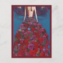 Fantasy Red Roses Wedding Dress Goth Bride Diva