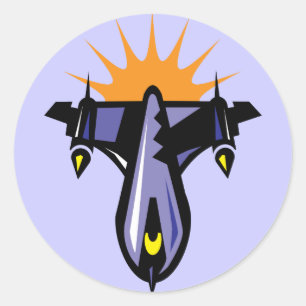 Fantasy Rocket Ship Flight Sticker