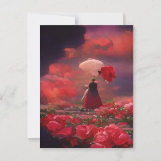 Fantasy Rose Field Under the Sky Postcard