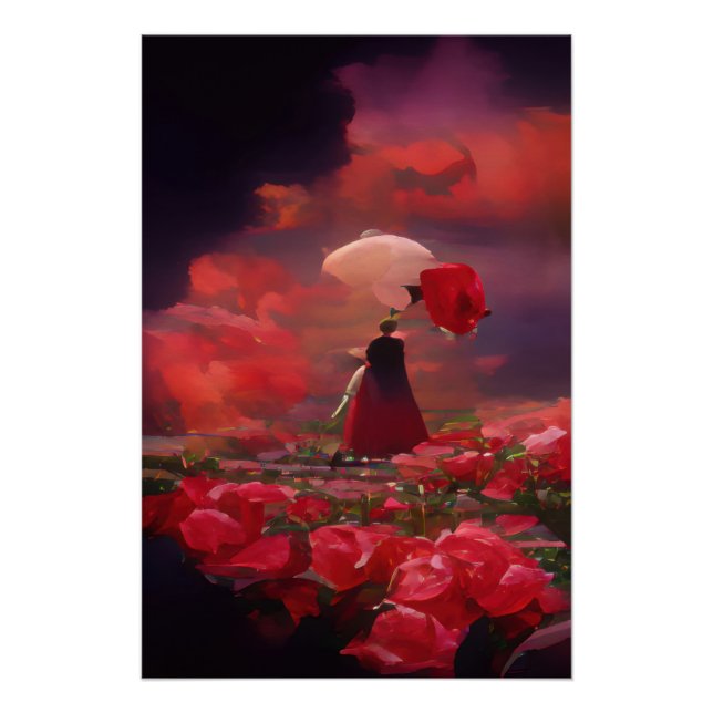 Fantasy Rose Field Under the Sky Poster (Front)