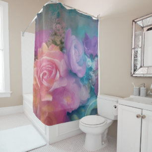 Fantasy Roses Painted In Pink And Purple Vintage