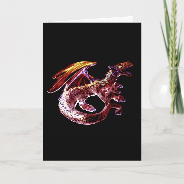 Fantasy Ruby Red Dragon Card Customizable (Front)