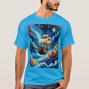 Fantasy Sailing Ship in Space Tee