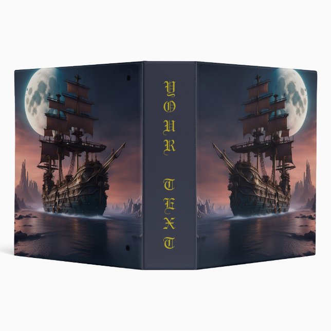 Fantasy Sailing Ship under a Full Moon Binder (Background)