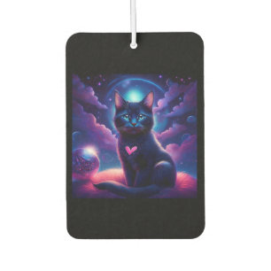 Fantasy Scene Black Kitten Beautiful Blue Eyes Air Freshener
