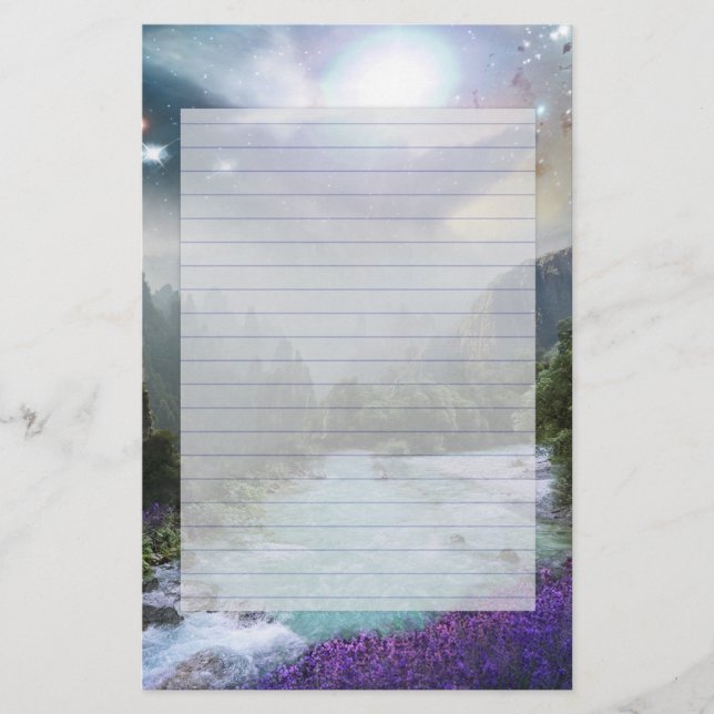 Fantasy Scenic Nature Landscape Stationery (Front)