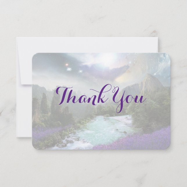 Fantasy Scenic Nature Landscape Thank You Card (Front)