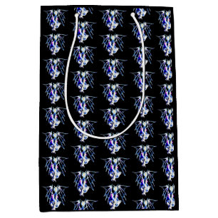 Fantasy Sea Beast Dragon Black Medium Gift Bag