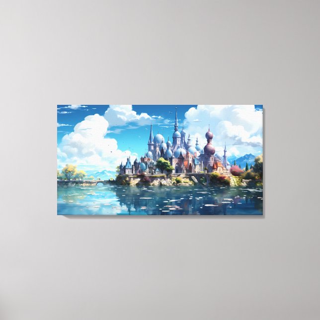 Fantasy Seaside Kingdom Canvas Print (Front)