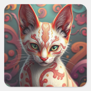 Fantasy Siamese Cat Stickers