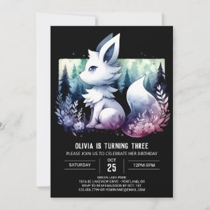 Fantasy Simple Wolf Birthday Invitation