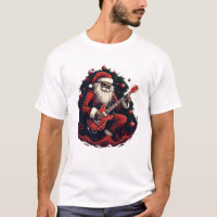 Fantasy Skull Skeleton Santa Playing the Guitar