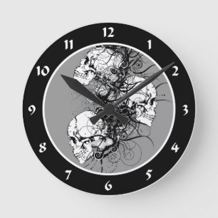 Fantasy Skulls Round Clock