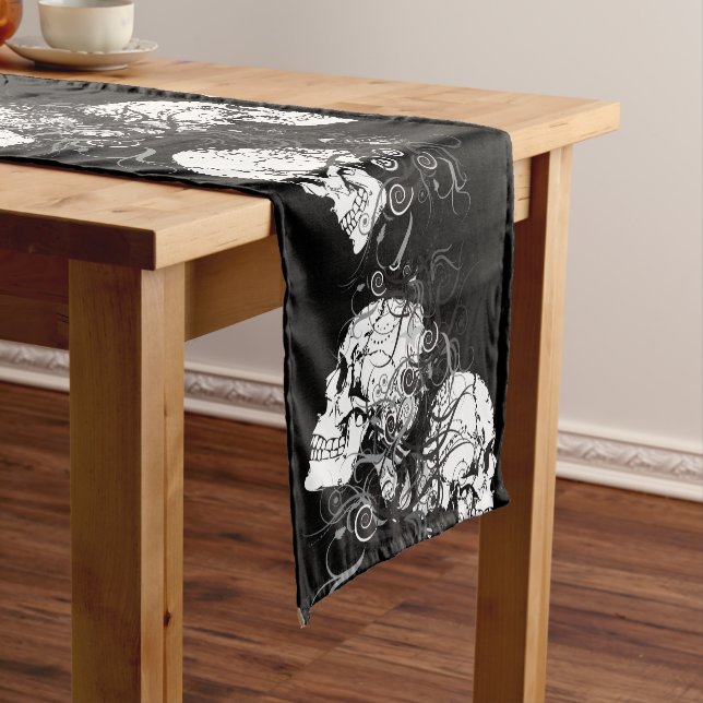 Fantasy Skulls Short Table Runner (In Situ)