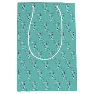Fantasy Sky Blue Dragon Teal Medium Gift Bag
