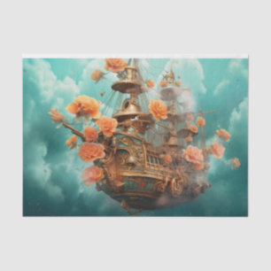 Fantasy Sky Pirate Ship Tissue Paper