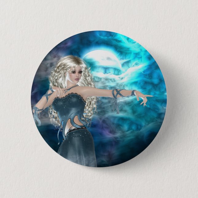 Fantasy Sky Siren 2 Inch Round Button (Front)