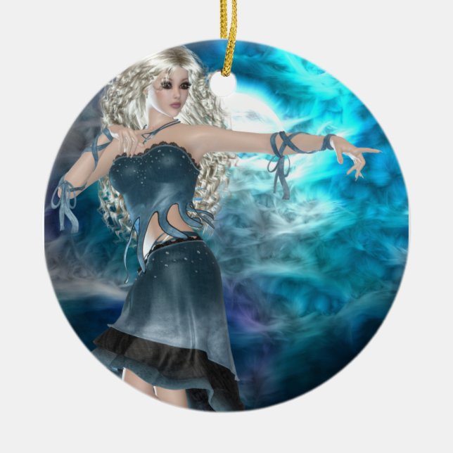 Fantasy Sky Siren Ceramic Ornament (Front)