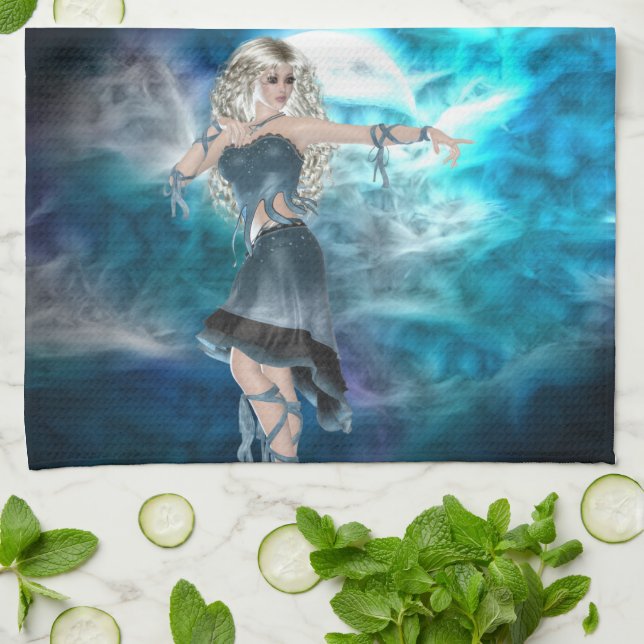 Fantasy Sky Siren Kitchen Towel (Folded)