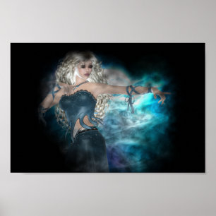 Fantasy Sky Siren Vignette Poster
