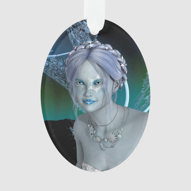 Fantasy Snow Fairy Ornament (Front)