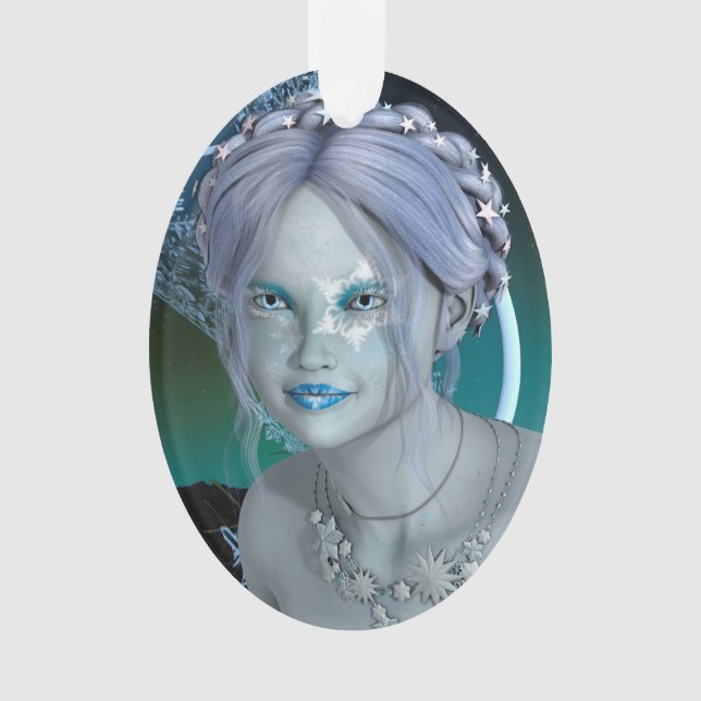 Fantasy Snow Fairy Ornament (Front)