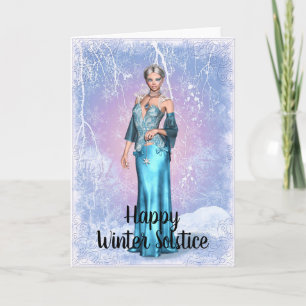 Fantasy Snowflake Woman Winter Solstice Card