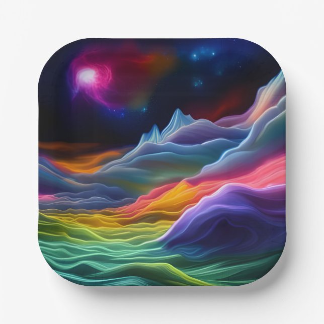 Fantasy Space Escape Paper Plate (Front)