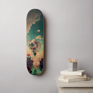 Fantasy space robot art skateboard