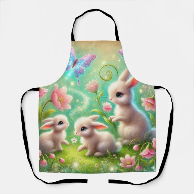 Fantasy Spring Bunny Garden Apron (Front)