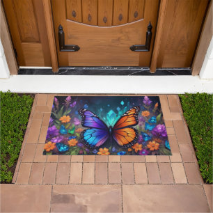 Fantasy Spring Garden Crystal Butterfly Rug