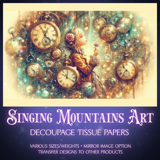 Fantasy Steampunk Vintage Alice Tissue Paper (Creator Uploaded)