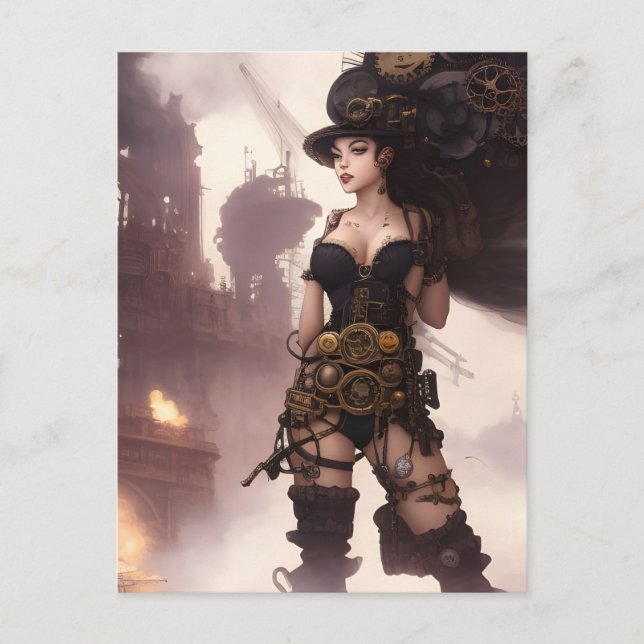 Fantasy Steampunk Woman  Postcard (Front)