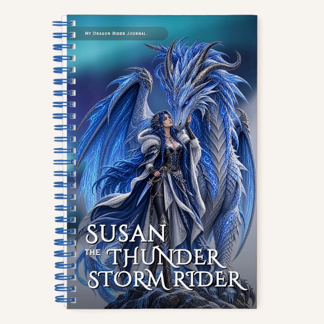 Fantasy Storm Dragon Mythical Adventure Notebook (Front)