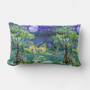 Fantasy Storybook Fairyland Landscape Image Lumbar Pillow