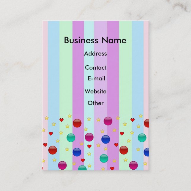 Fantasy Stripes Business Card (Front)