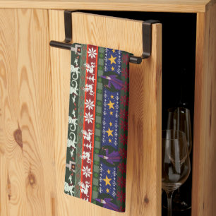 Fantasy Style Ugly Sweater Pattern Kitchen Towel