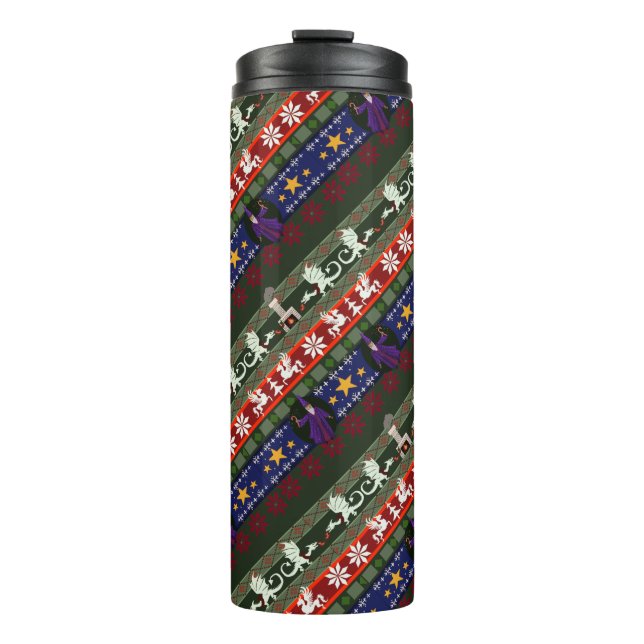 Fantasy Style Ugly Sweater Pattern  Thermal Tumbler (Front)