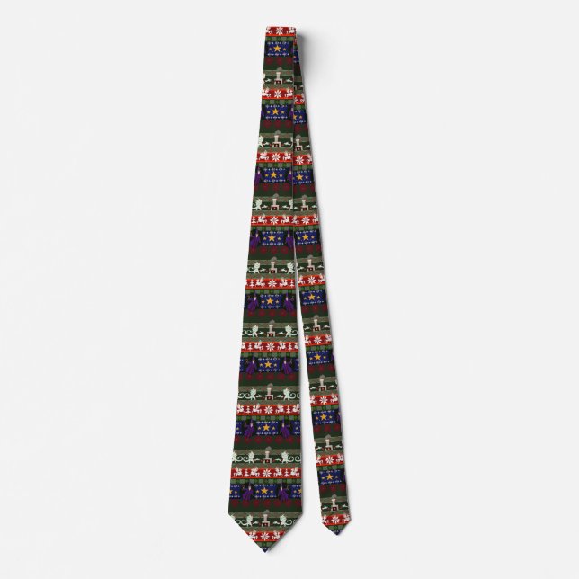 Fantasy Style Ugly Sweater Pattern Tie (Front)