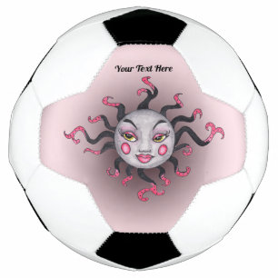 Fantasy Sun Pretty Face Pink Black Grey Soccer Ball