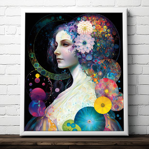 Fantasy Surreal Cosmic Woman Goddess Poster