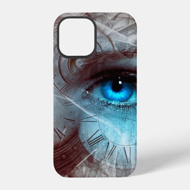 Fantasy surreal eye time clock iPhone case (Back)